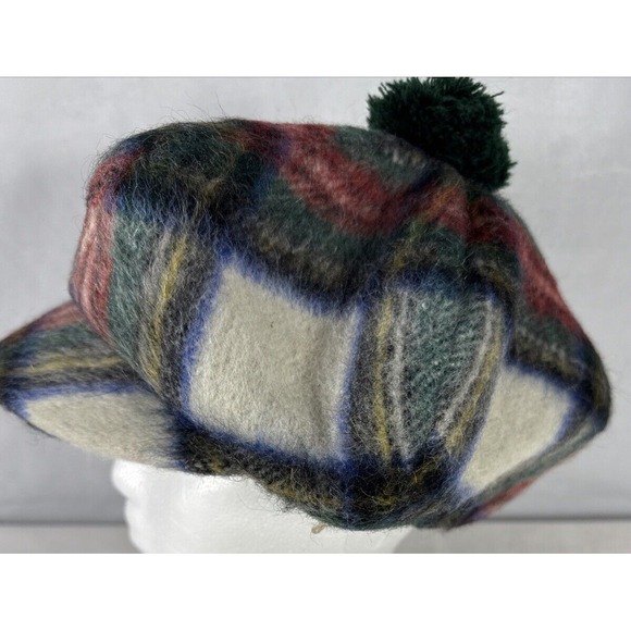 Browns of Bermuda‎ Wool Mohair Red Blue Tartan Plaid Cap Hat Made in Scottland main image 11